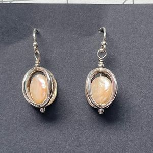 Pearly peach earrings